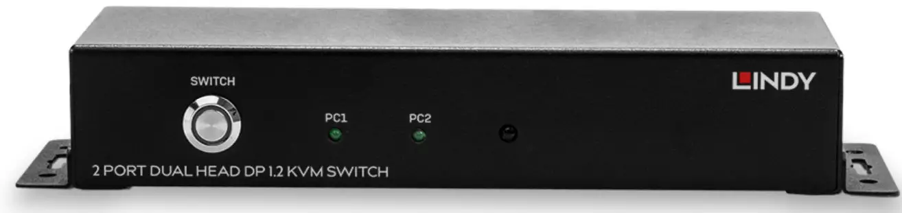 LINDY 39306 2 Port Dual Head DP 1 2 KVM Switch - Front Panel