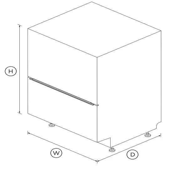 FISHER PAYKEL DD24DI9N Integrated Double Dish Drawer Dishwasher - DIMENSIONS
