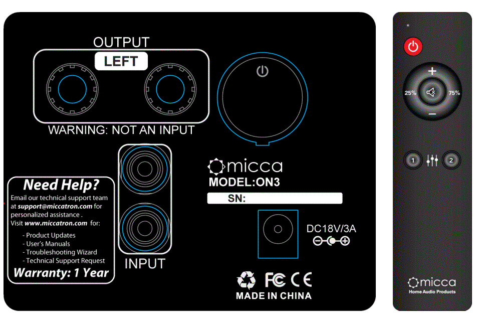 Micca-ON3-3-Inch-Powered-Bookshelf-Speakers-with-Remote-Control-Fig-1