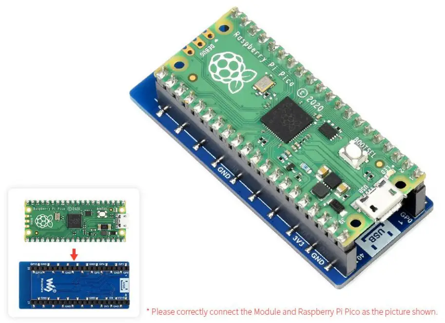 WAVESHARE ESP8266 WiFi Module for Raspberry Pi Pico - Raspberry