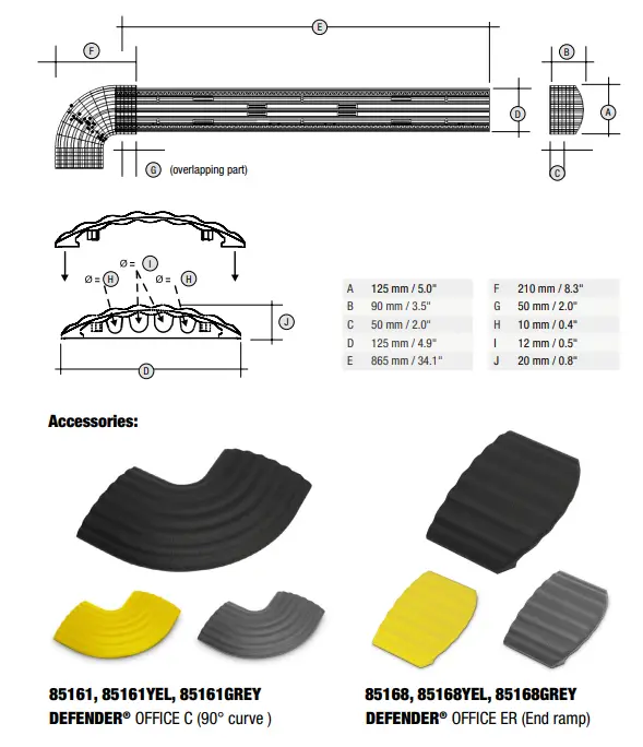 DEFENDER Office Grey Cable Protector fig 2