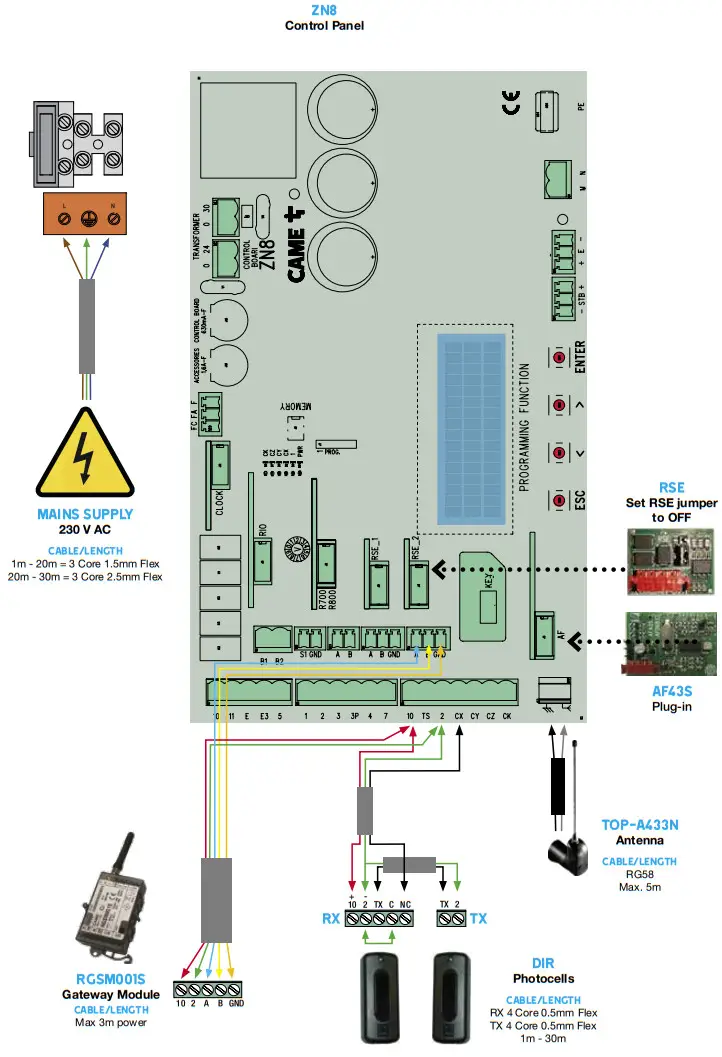 CAME BKV2000P Sliding Gate Kit - Control Panel