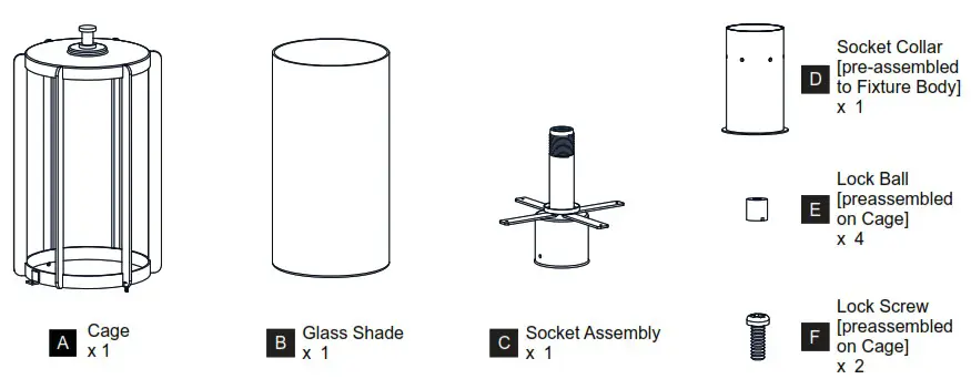 QUOIZEL HAZ9009EK Hazel 1 Light Earth Black Outdoor Post Lantern - PACKAGE CONTENTS