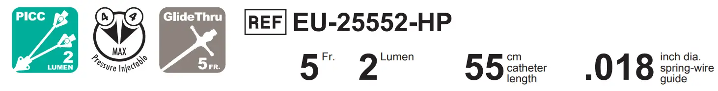 ARROW EU 25552 HP Pressure Injectable Two Lumen PICC - icon