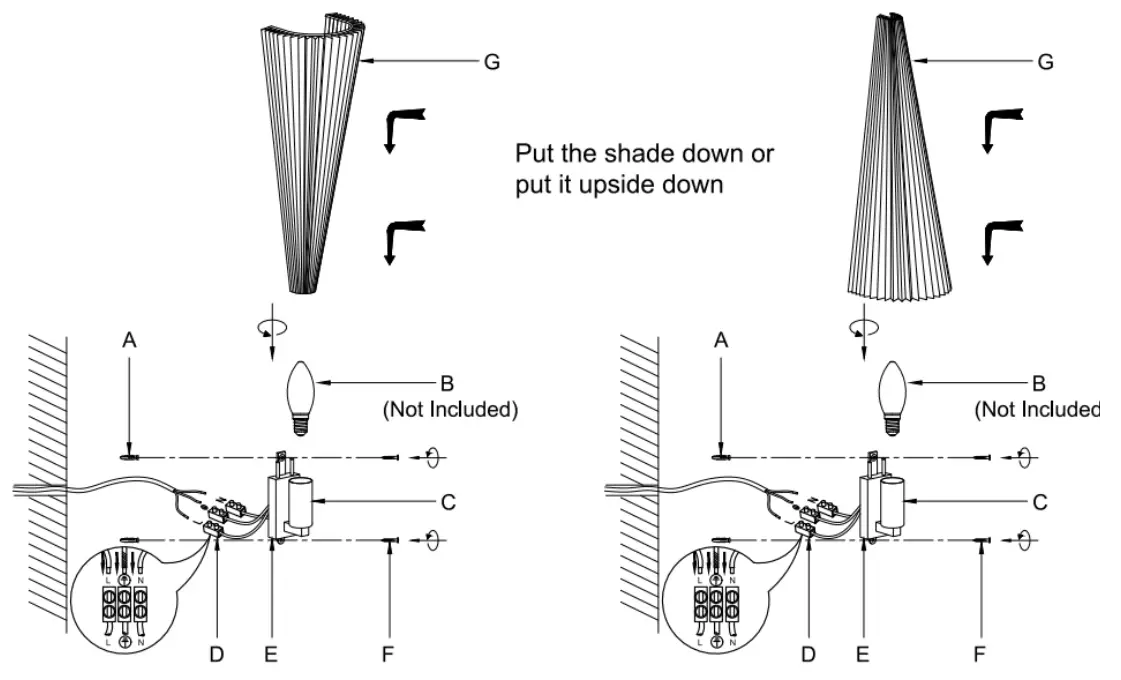 Lucci decor 309138 Amore 1LT Pleated Wall Sconce
