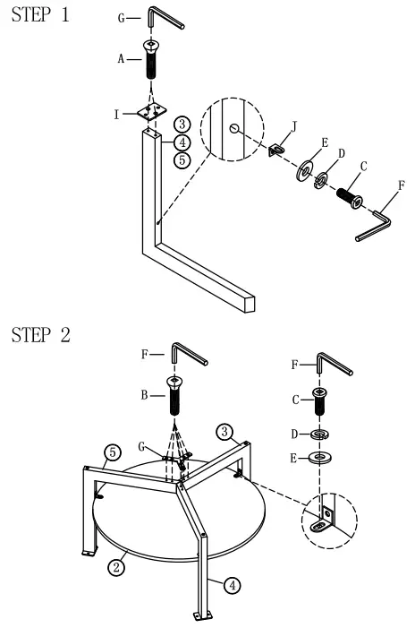 Kahomvis NKZ-1338 Round Cocktail Table - fig 1
