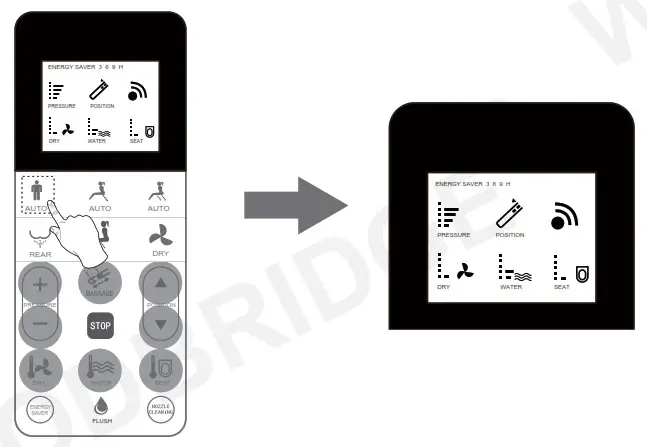 WOODBRIDGE BID 01 Remote Control - Set automatic Rear cleaning function