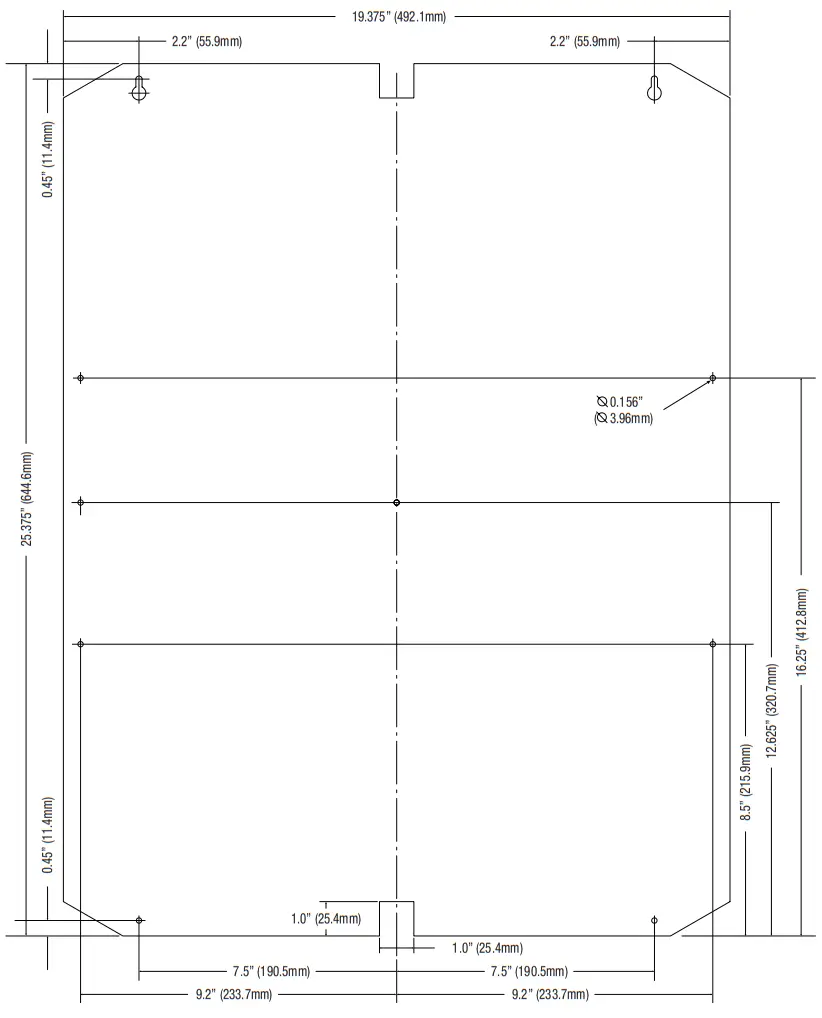 Altronix Trove2KS2 Trove2 Enclosure with Keri Systems Backplane - TKS2 Dimensions