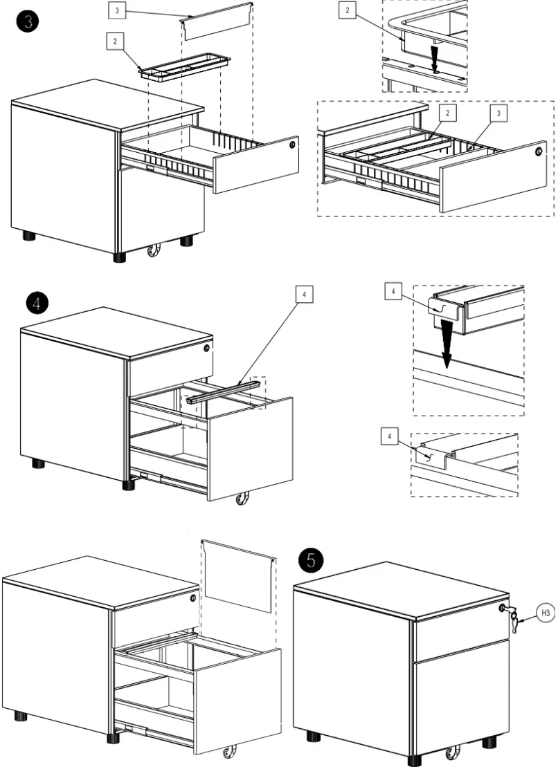 GLOBAL INDUSTRIAL 694950 2 Drawer Low File Cabinet - 2