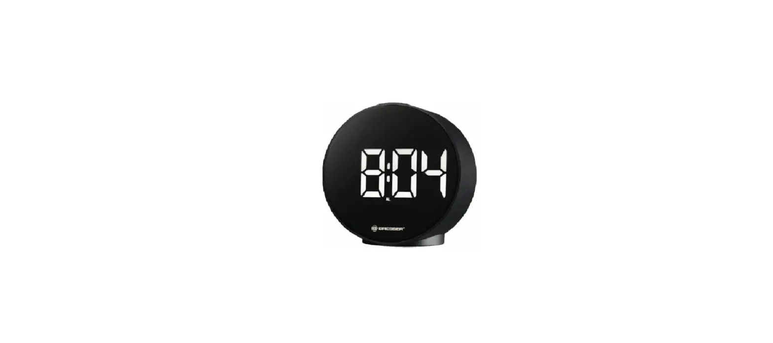 Bresser Br-8010071000000 Round Digital Alarm Clock With Indoor Temperature User Manual