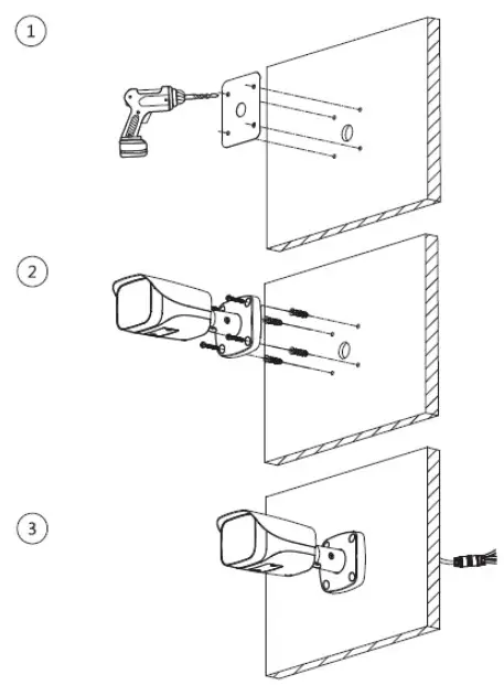 dahua HD IR Mini Bullet Network Camera - Cable going