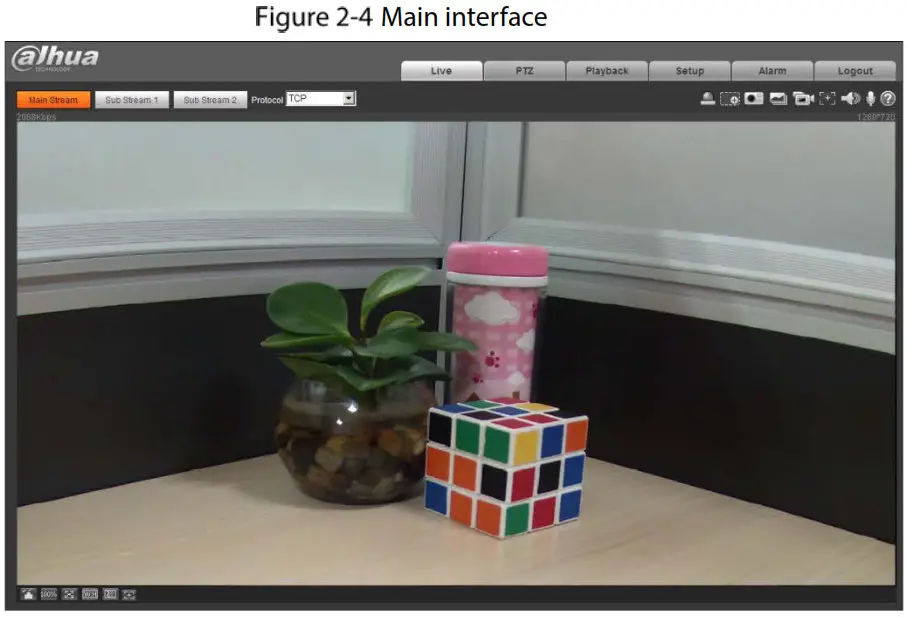 dahua HD IR Mini Bullet Network Camera - Main interface