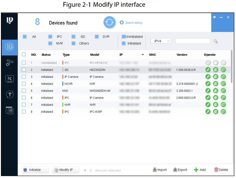 dahua HD IR Mini Bullet Network Camera - Modify IP interface