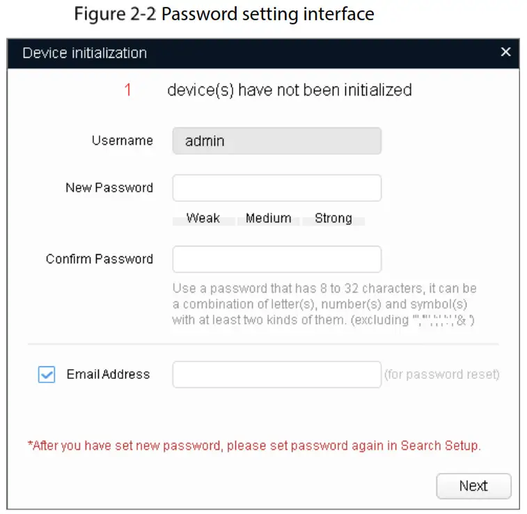 dahua HD IR Mini Bullet Network Camera - Password