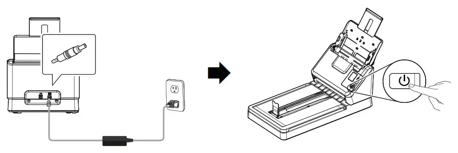 Avision AD340GF Document Scanner - Connect to Power