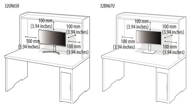 LG LED Monitor applies LCD screen with LED backlights - Installing on a Table
