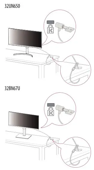 LG LED Monitor applies LCD screen with LED backlights - Using the Kensington Lock