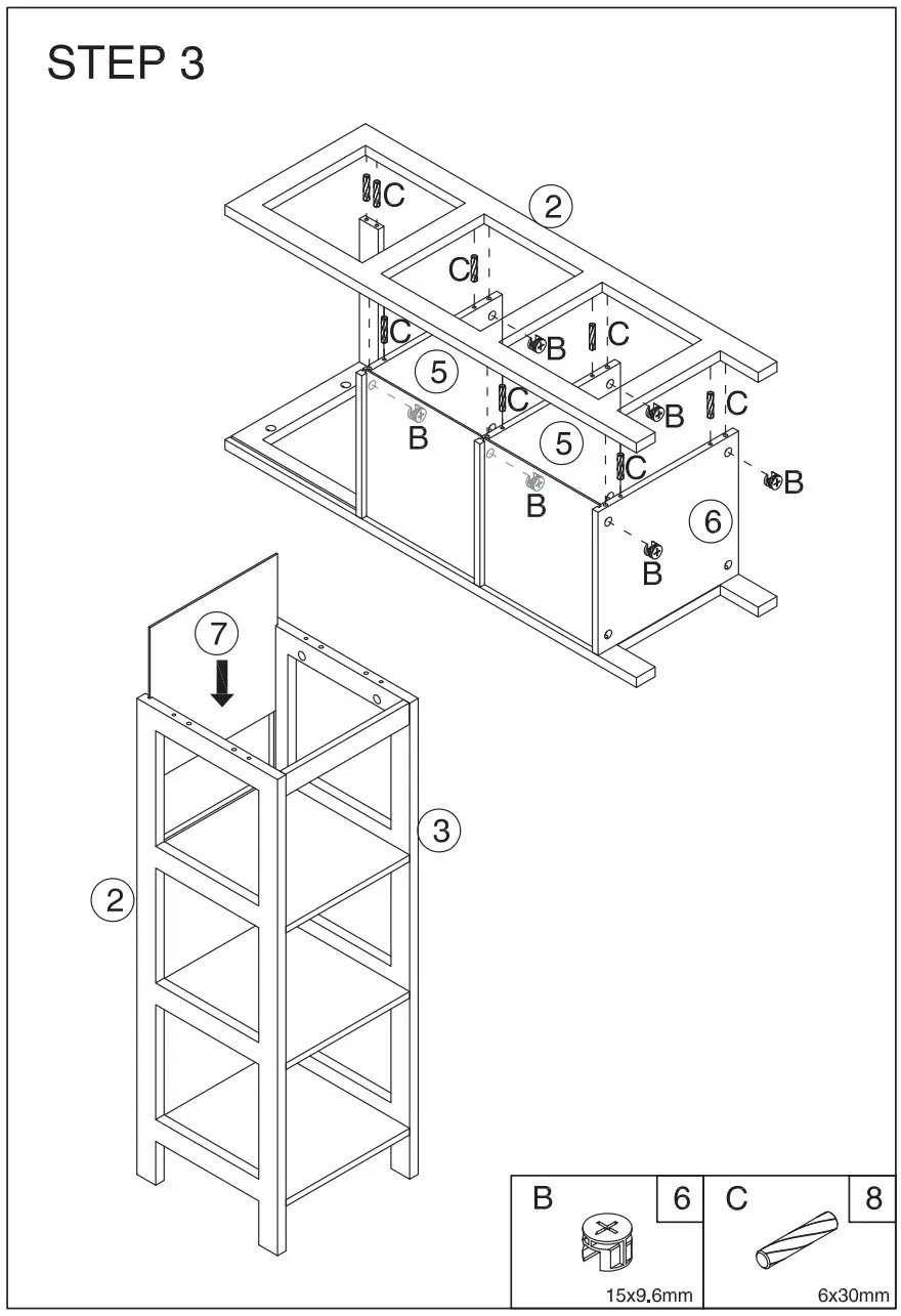 COSTWAY HW66818WH Bathroom Floor Cabinet - Figure 4