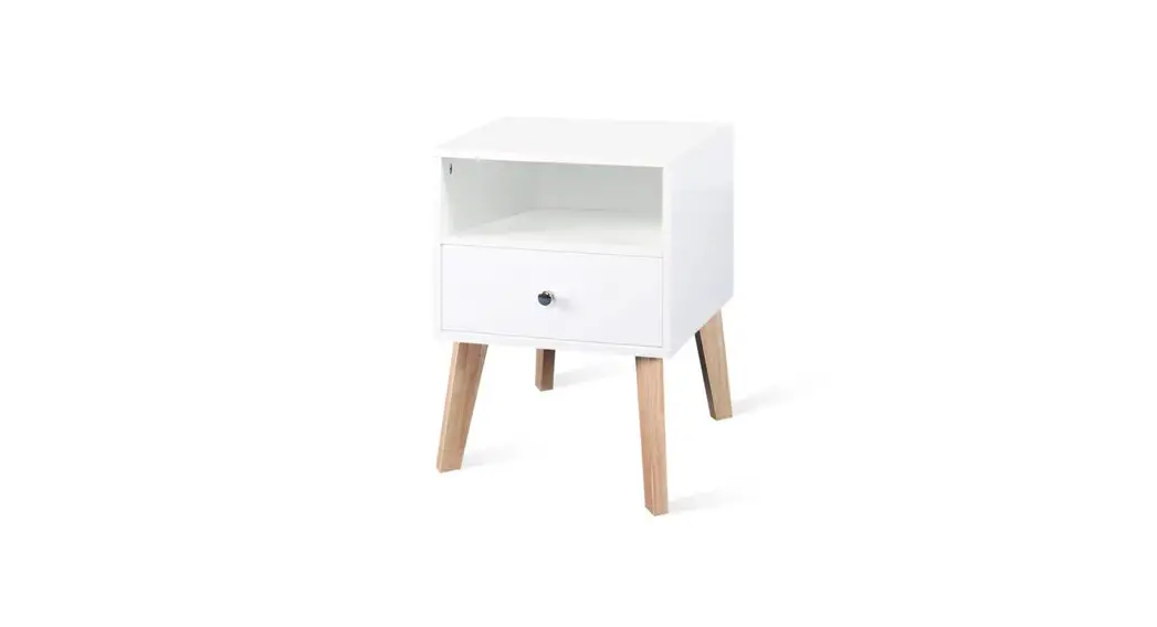 Urtr Hy01643y Elegant 1 Drawer White Nightstand Side Table Instruction Manual