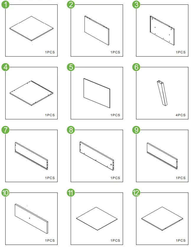 URTR HY01643Y Elegant 1 Drawer White Nightstand Side Table - fig3