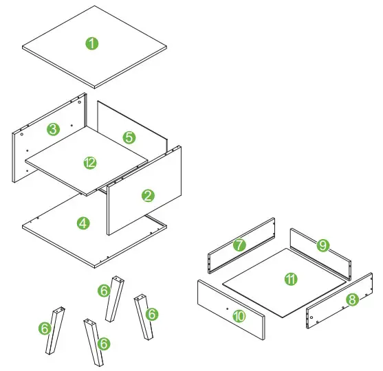 URTR HY01643Y Elegant 1 Drawer White Nightstand Side Table - fig4