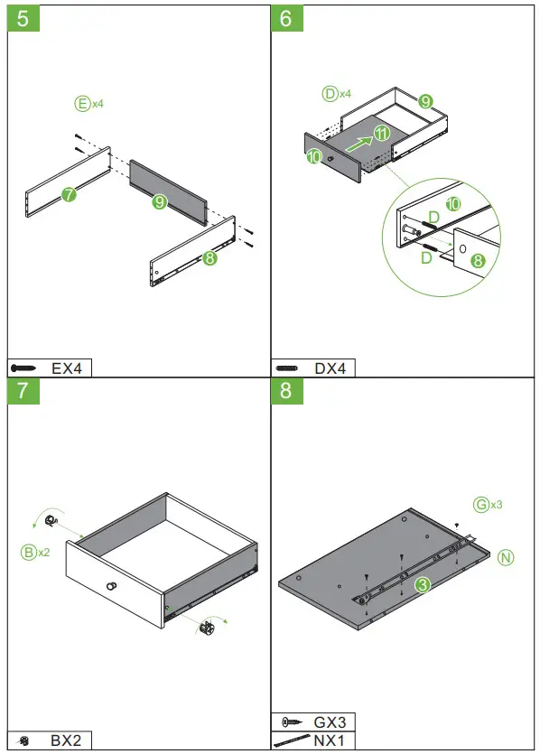 URTR HY01643Y Elegant 1 Drawer White Nightstand Side Table - fig6