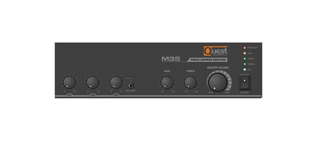 Quest M65 Small Footprint 65w Mixer Amplifier Owner's Manual