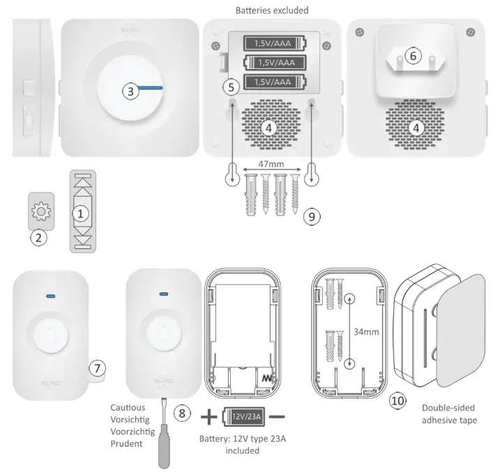 ELRO DB3000-series Wireless Door Bell Kit - Product Overview