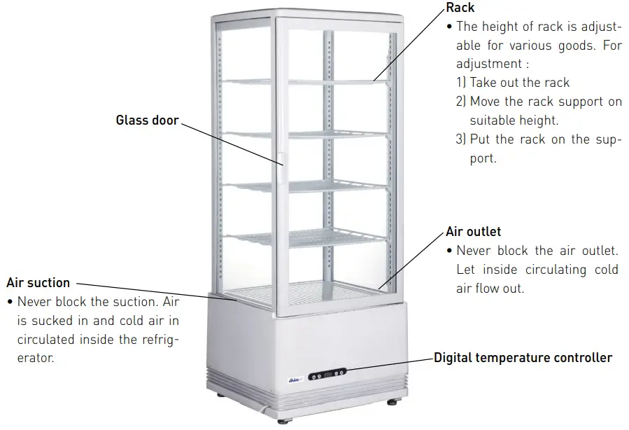 Arktic 233269 4 Shelves Refrigerated Display Cabinet -parts
