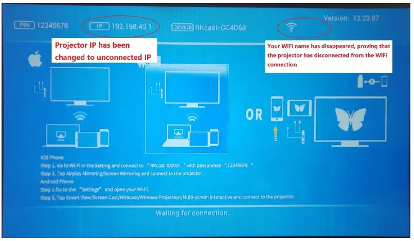 Projector disconnects wireless connection manual 4