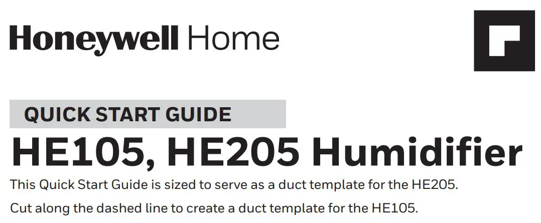 Honeywell HE205 Humidifier User Guide
