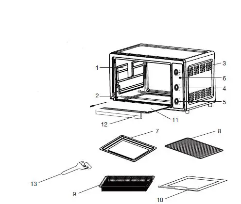 salton TO244SS Air Fryer Toaster Oven fig 1
