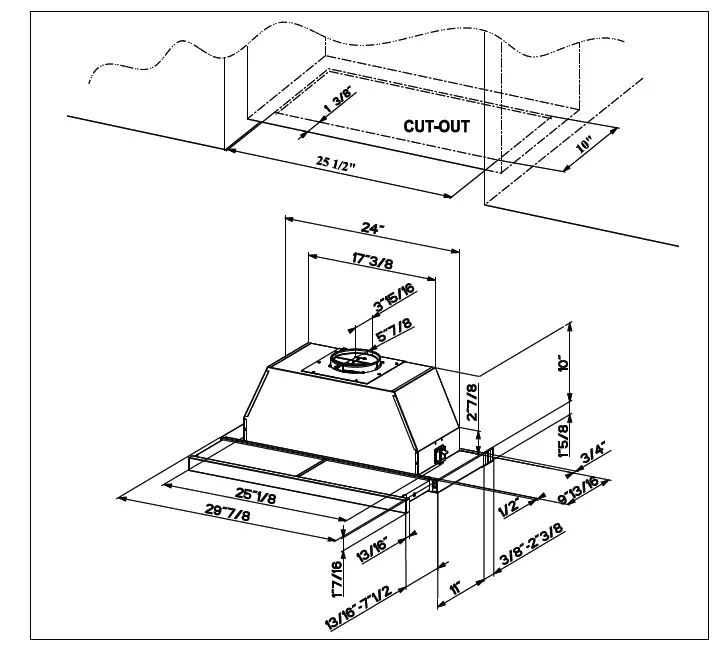 BERTAZZON-KTV30XV-Wide-Under-Cabinet-Range-Hood-FIG 7