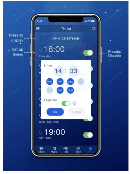 Shenzhen Yamei Cloud Chuang Intelligent Technology AM24KEYIRBTDC IR Bluetooth RGB Controller - Main User Interface 5