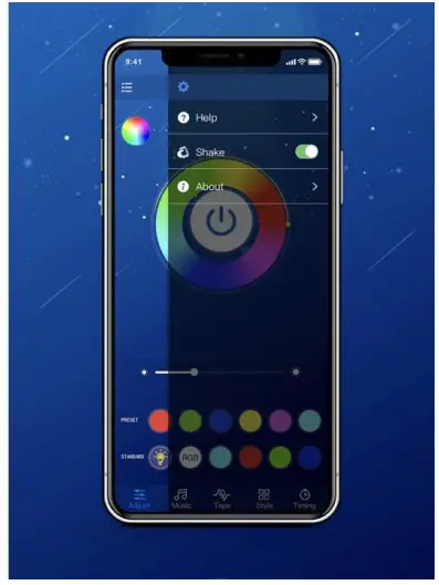 Shenzhen Yamei Cloud Chuang Intelligent Technology AM24KEYIRBTDC IR Bluetooth RGB Controller - Main User Interface 6