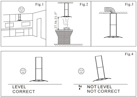 Empava 36RH09 30 in 400 CFM Ducted Kitchen Glass Island Range Hood - FIG4