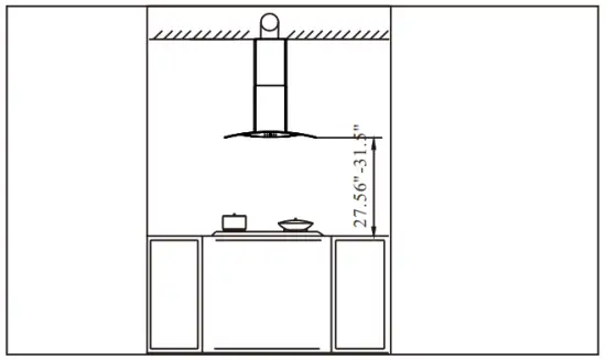 Empava 36RH09 30 in 400 CFM Ducted Kitchen Glass Island Range Hood - cooking