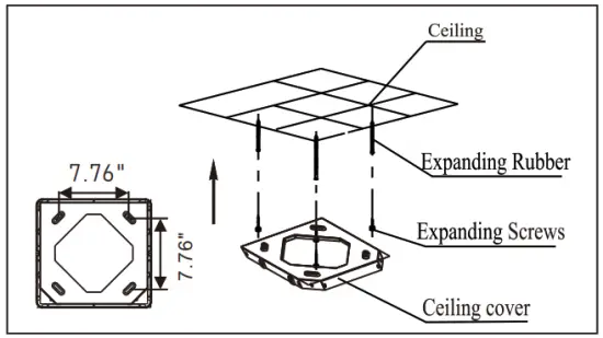Empava 36RH09 30 in 400 CFM Ducted Kitchen Glass Island Range Hood - frame,