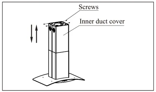Empava 36RH09 30 in 400 CFM Ducted Kitchen Glass Island Range Hood - inner cover