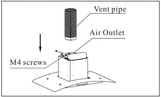 Empava 36RH09 30 in 400 CFM Ducted Kitchen Glass Island Range Hood - screw