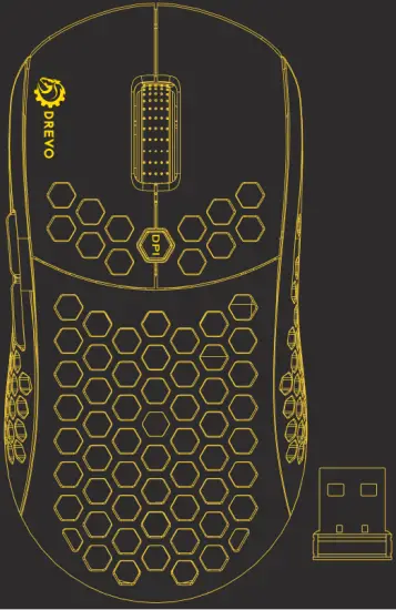 DREVO DRM-F35W Falcon Wireless Lightweight Gaming Mouse