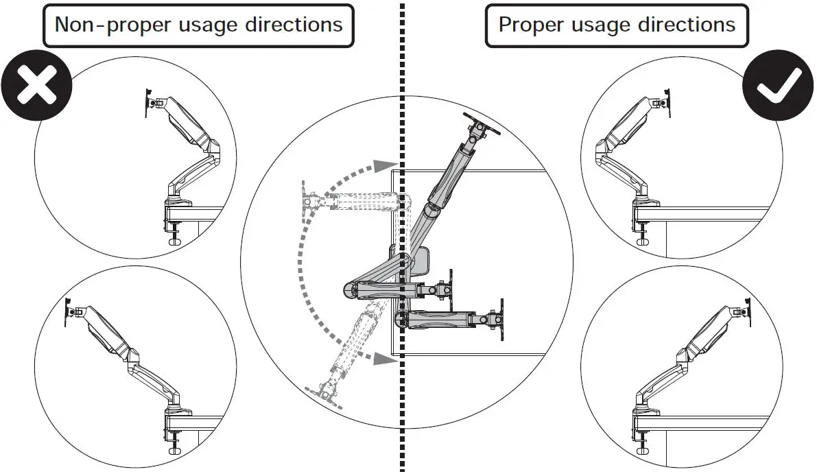 HUANUO-HNSSK4-Adjustable-Single-Monitor-Stand-with -Gas-Spring-Arm-fig-18