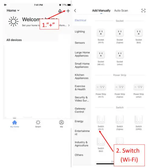 Dongguan Maijia Intelligent Technology US SS01 Smart Switch - Set the switch to AP mode