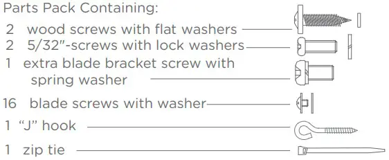 LIVING Olympia 52 ceiling fan Parts Pack Containing