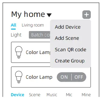 BroadLink Smart Bulb LB4E26 LB4E27 User Manual - Control Groups