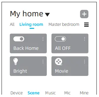 BroadLink Smart Bulb LB4E26 LB4E27 User Manual - Control Preset Scenes