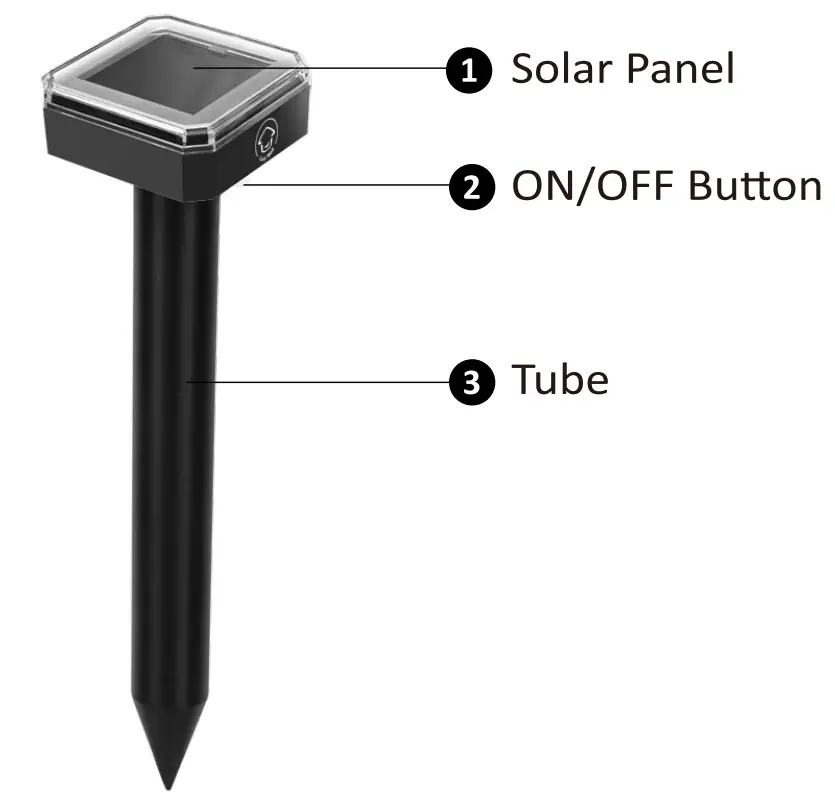 Livin Well AR08 Solar Sonic Pest Repeller Stakes 8pk Outdoor Pest Repellent - overview