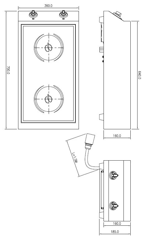 metos IND-10PP-3500X2V Eco Kitchen Induction Range-12