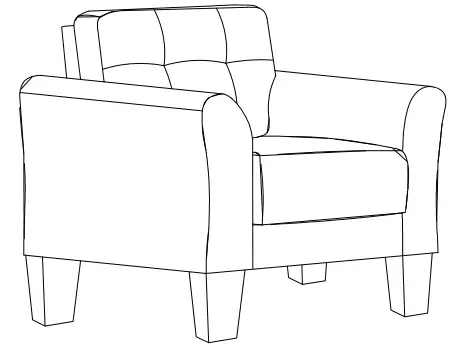 Polibi CB-2PLGLS-13 Round Arm Linen Straight Sofas Living Room Set-fig1