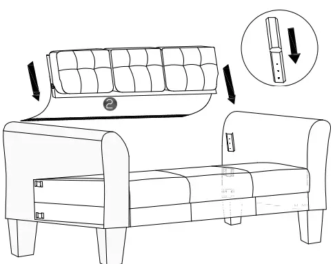 Polibi CB-2PLGLS-13 Round Arm Linen Straight Sofas Living Room Set-fig13